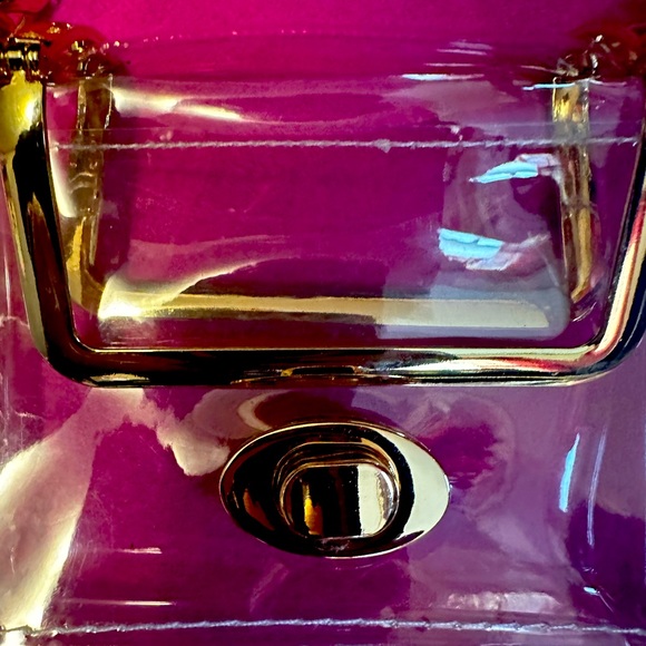 NIP Clear PVC Crossbody with gold chain. Gold hardware- wallet not included. - Picture 5 of 7
